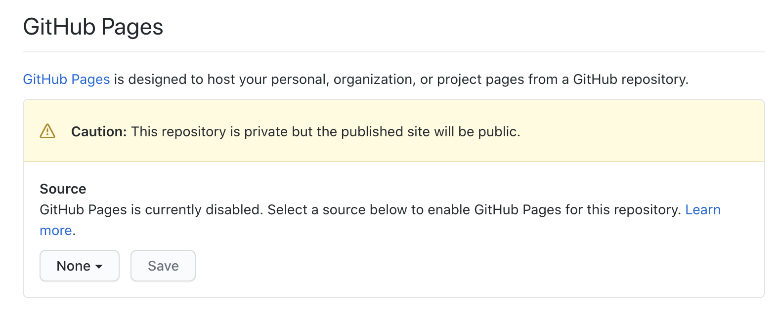 Enable github pages